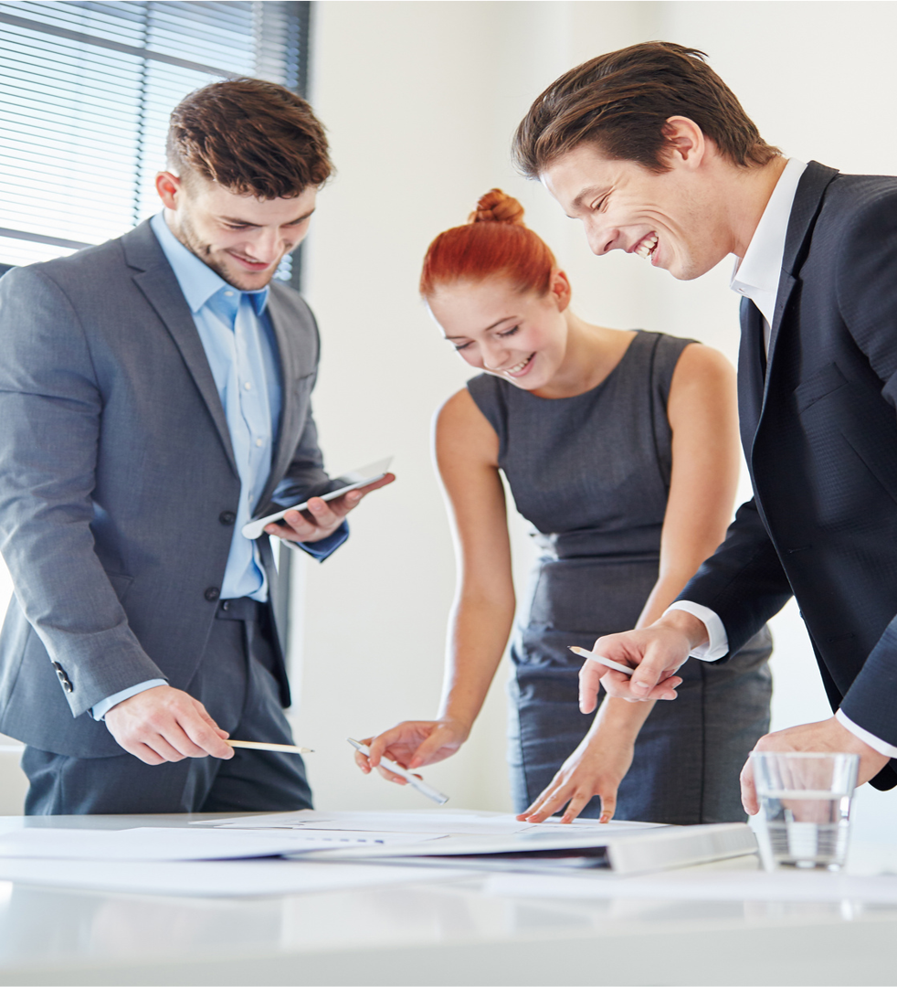 Team collaborating on product features